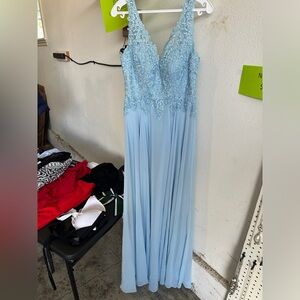 LIGHT BLUE PROM DRESS